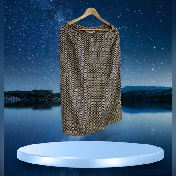 Melrose Floral Collectible Maxi Skirt 100% Silk stamp Two Buttons Vintage brown - Picture 3 of 16